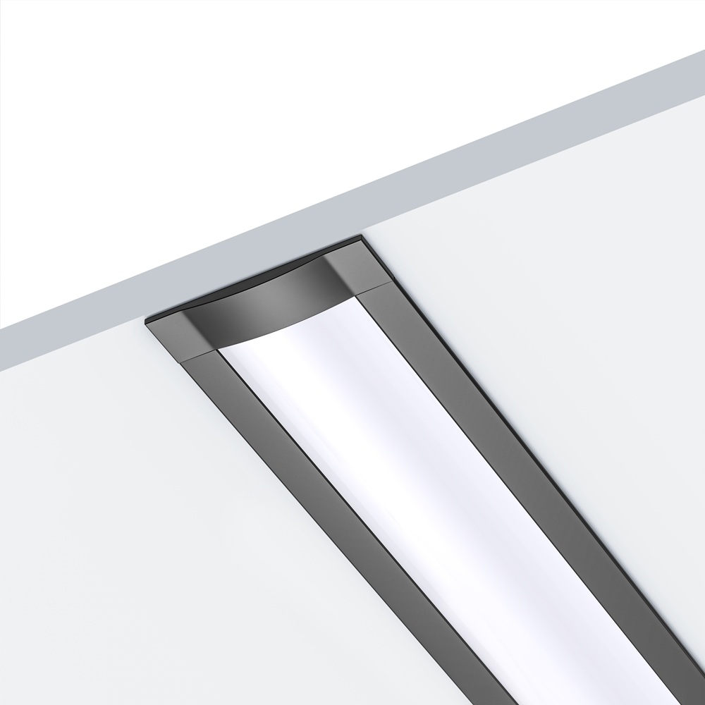 Leddle 2m LED Profile Recessed Black-LDP