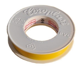 Coroplast 441527 PVC Isolatietape Geel 25 m x 19 mm.