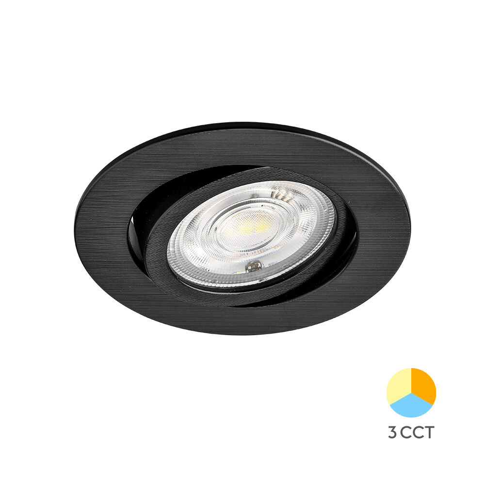 Braytron 7W G3 ROUND BLACK 3IN1 LED Downlight