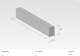 Holonite Dorpel Recht 5x5x100cm Antraciet DRPL050-020-7