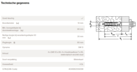 Fischer Constructieplug SXR 10x80 SS 503783