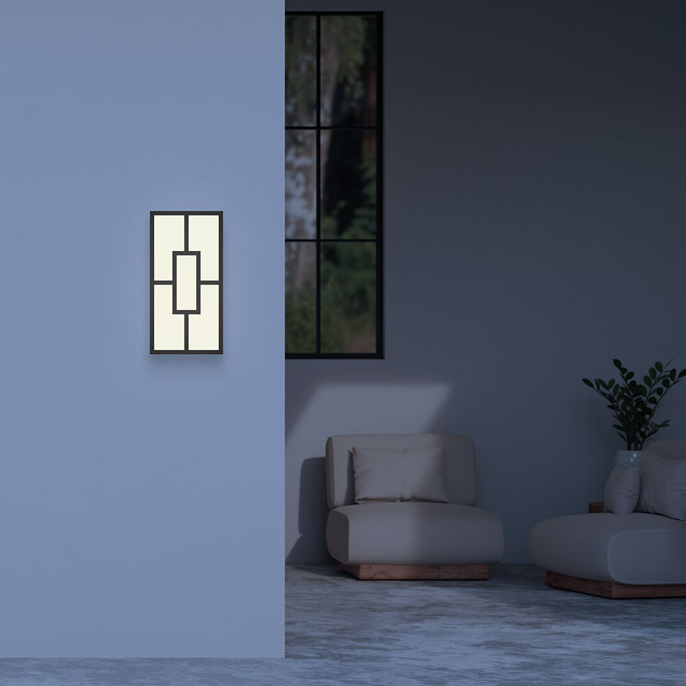 Braytron VENETO A Rectangle Black 10W 3IN1 IP44 Wall Light