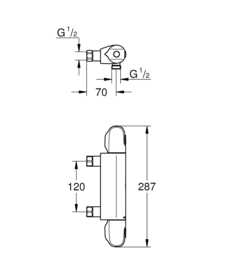 Grohe Grohtherm 1000 Thermostatische Douchemengkraan 120 mm 34147003