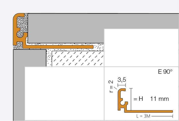 Schluter J110-TSOB Jolly-Trendline-TS tegelprofiel 11mm x 300cm Brons