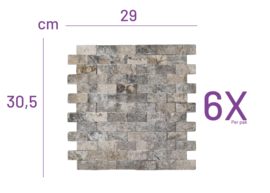 S03 Beige Grey Mix (6x) 3D Steenstrips Marmer 0,53m²