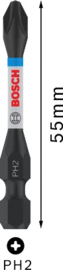 Bosch Impact Control Schroefbit PH2 55mm (2x) 2608522520