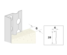 Stucstop 1216 270cm (6mm) (Bundel 25x)