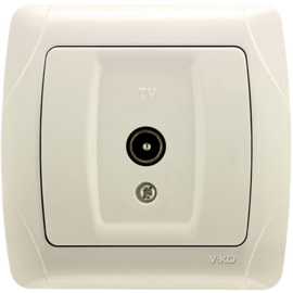 Viko TV (Coax) inbouwdoos Through + plaat Carmen Creme 90562060