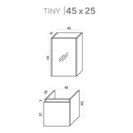 Wome Tiny Atlantiek 25x45 Fonteinmeubel