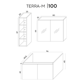 Wome Terra Walnut 100cm Badmeubelset