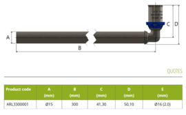 APE Radiatorbocht 16-15mm L: 300mm Pers x Spie ARL3300001