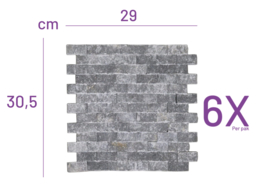 S16 Light Grey (6x) 3D Steenstrips Marmer 0,53m²