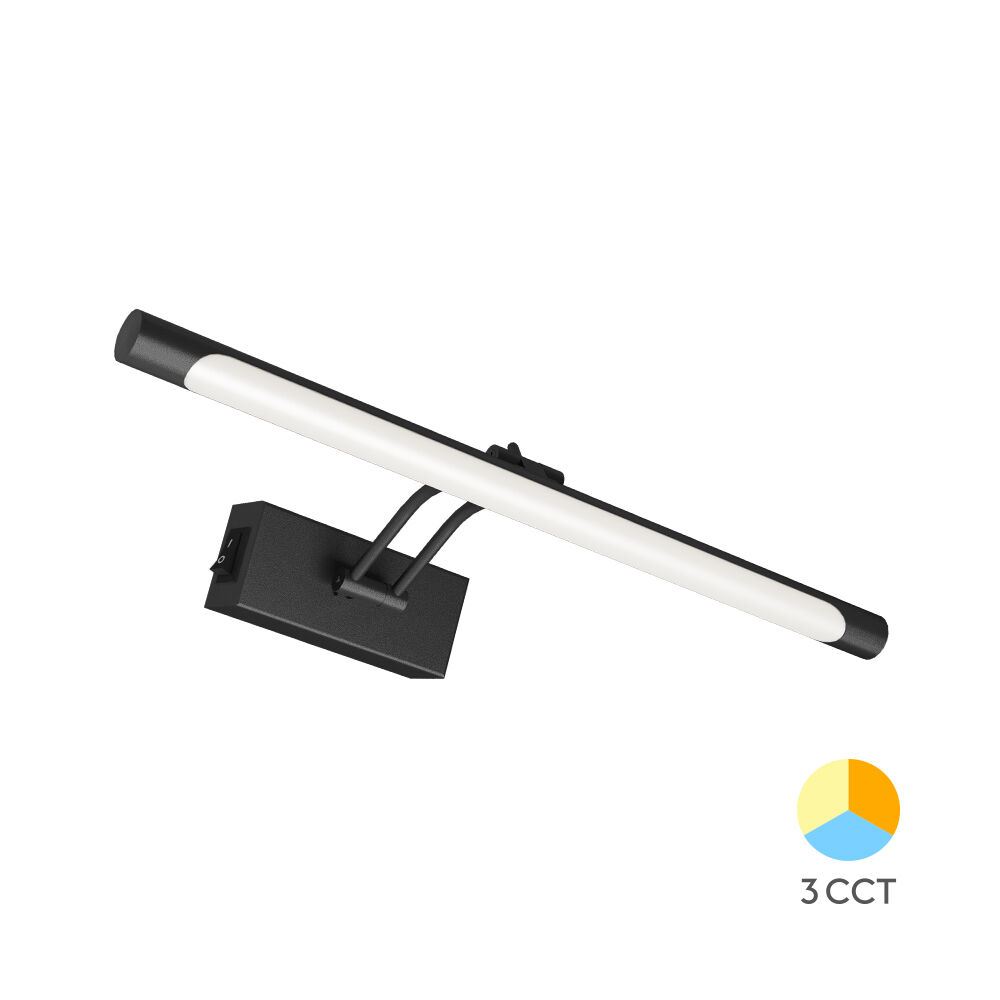 Braytron SARA 40cm 8W 3in1-CCT Black IP20 Mirror Lamp
