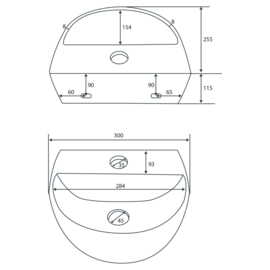 Differnz 38.030.02 Demi Fonteinset Wit 30x25.5x11.5cm