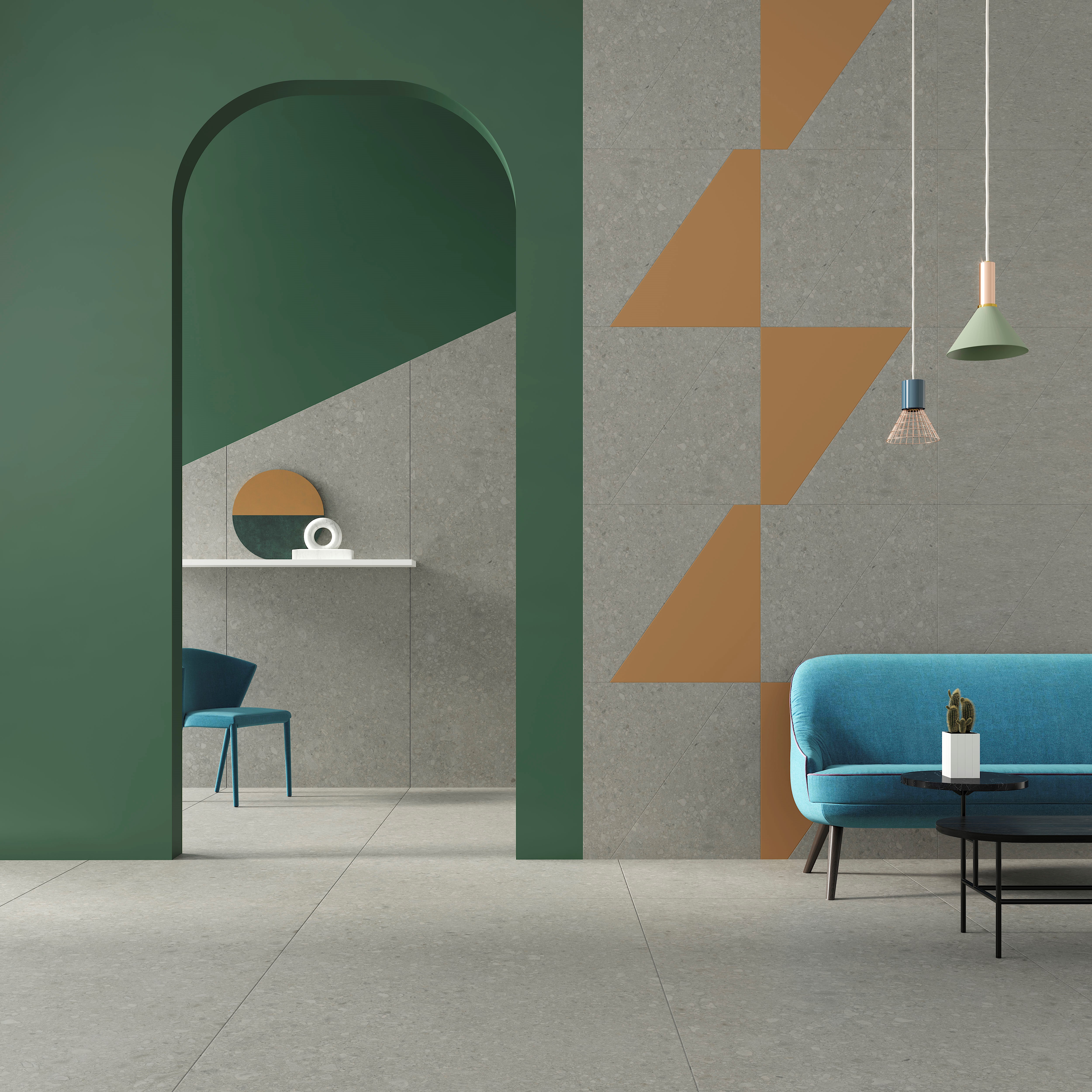 KALE R795 TERRAZZO MULTICOLOR GREY MAT Vloertegel 60x120cm 1.44 P