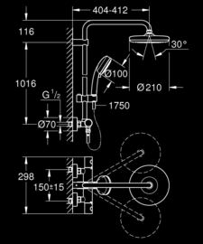 Grohe Tempesta Cosmopolitan 210 New Douchesysteem 27922001