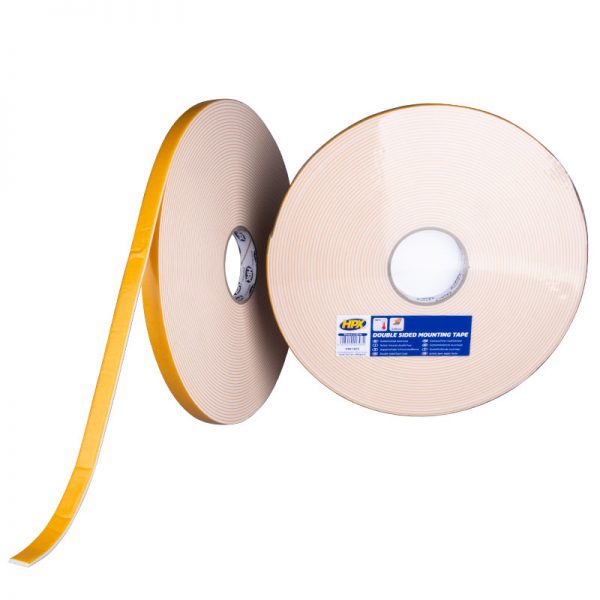HPX Dubbelzijdige bevestigingstape 3mm - Wit 19mm x 25m DW1925