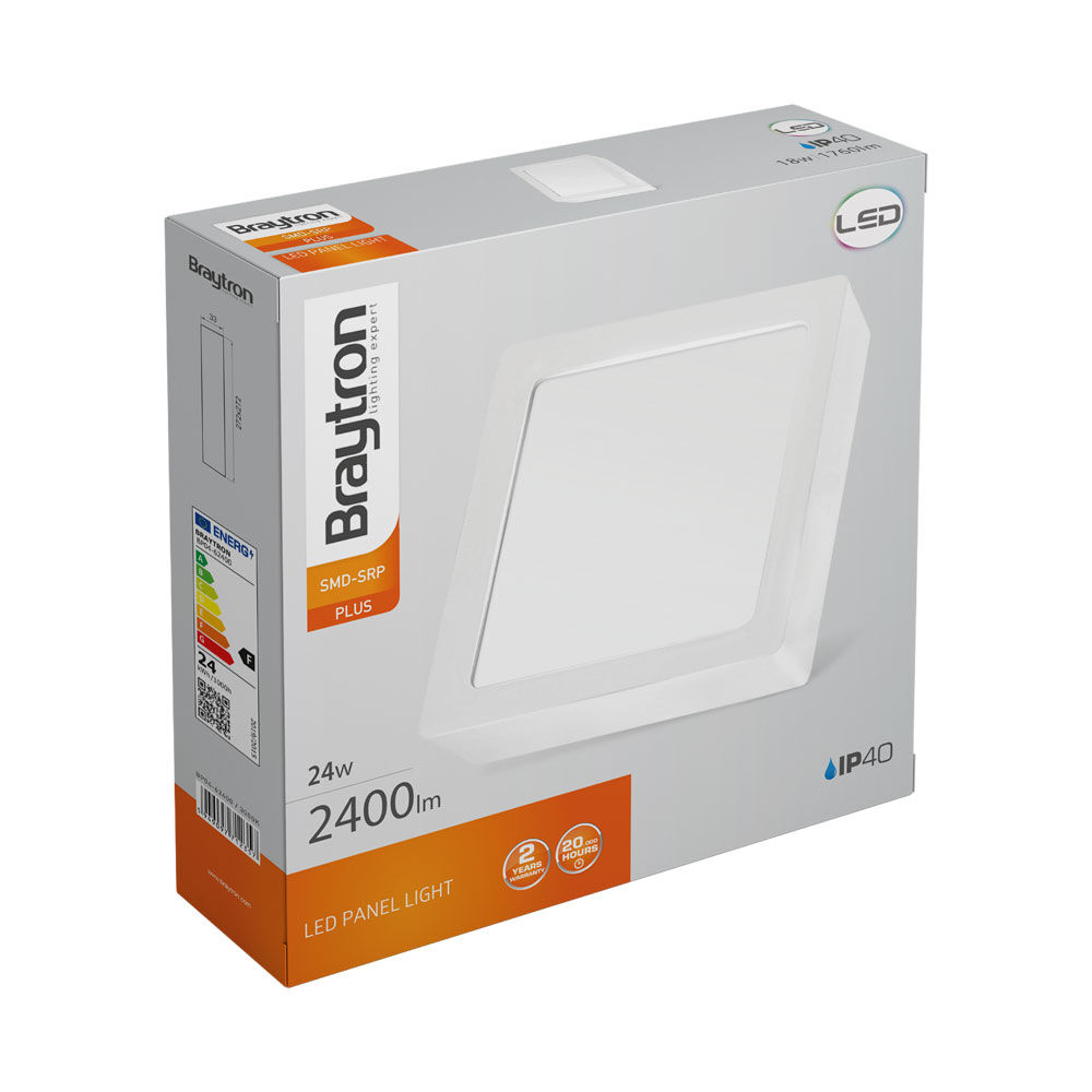 Braytron 24W SURFACE SQUARE White 3000K LED Panel