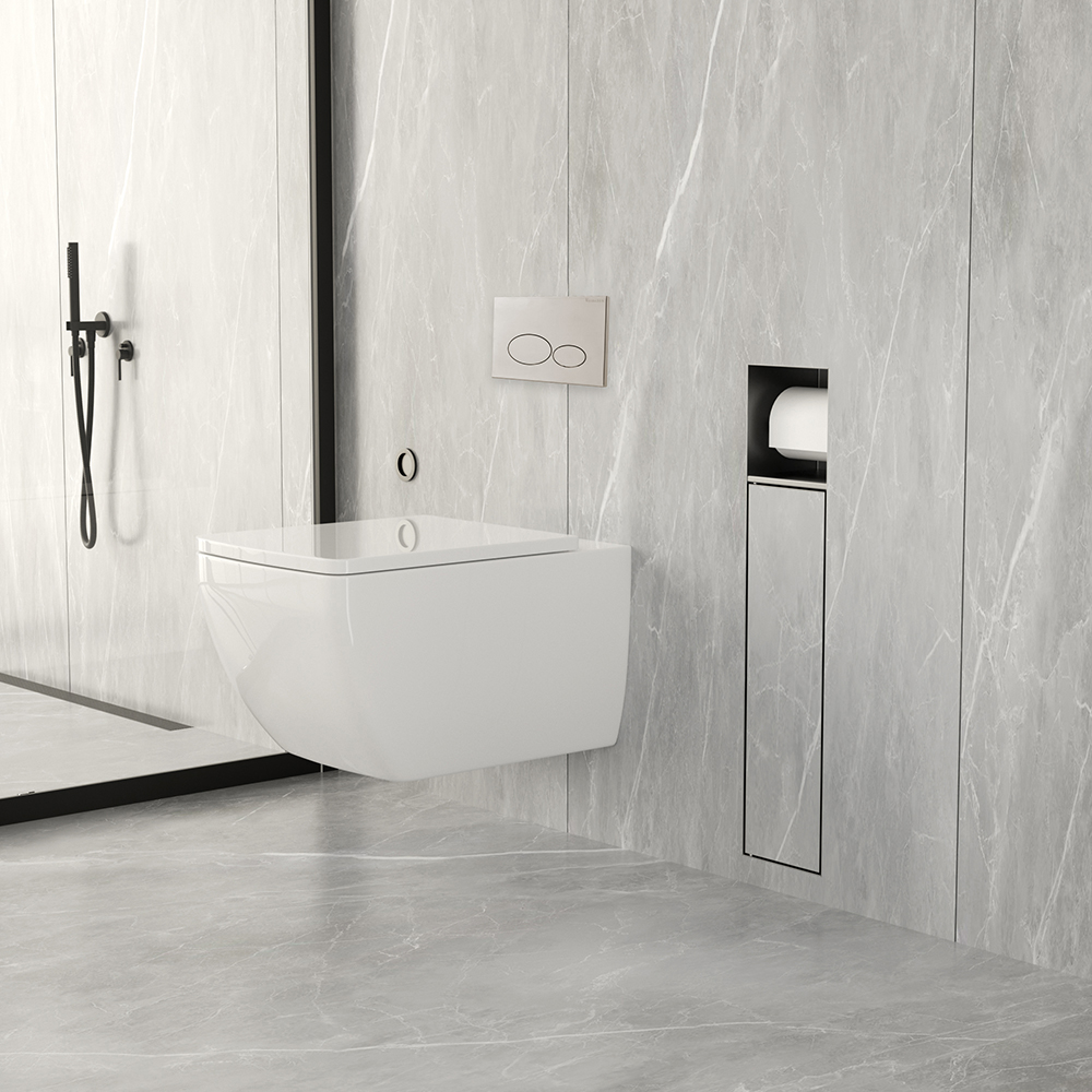 Rocko Toiletrol- en Borstelhouder Inbouw Betegelbaar Gunmetal