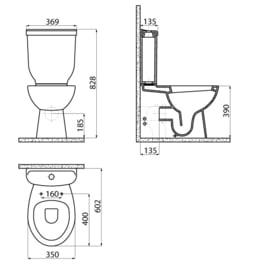 Creavit SD3842 Duoblok WC met Kraan (AO) (PK)