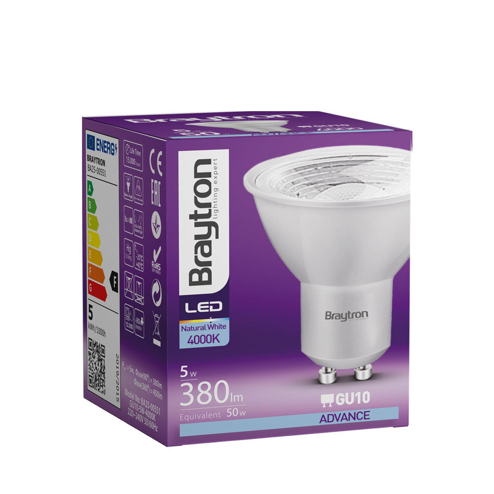 Braytron ADVANCE-5W-GU10-38D-6500K-LED BULB