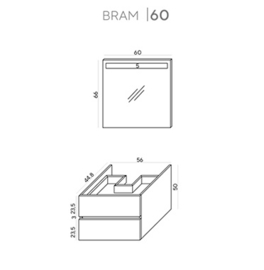 Wome Bram Atlantiek 60cm Badmeubelset