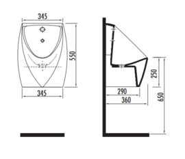 Creavit TP645 Urinoir Infrarood bediening