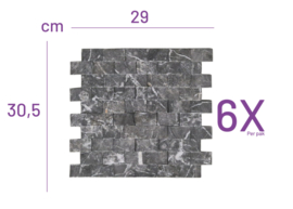 S15 Dark Grey (6x) 3D Steenstrips Marmer 0,53m²