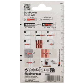 Fischer DuoPower Plug 10x50 WH K 535002