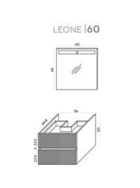 Wome Leone Grijs 60cm Badmeubelset