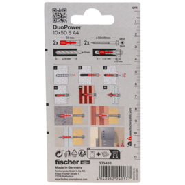 Fischer DuoPower Plug 10x50 S A4 K 535488