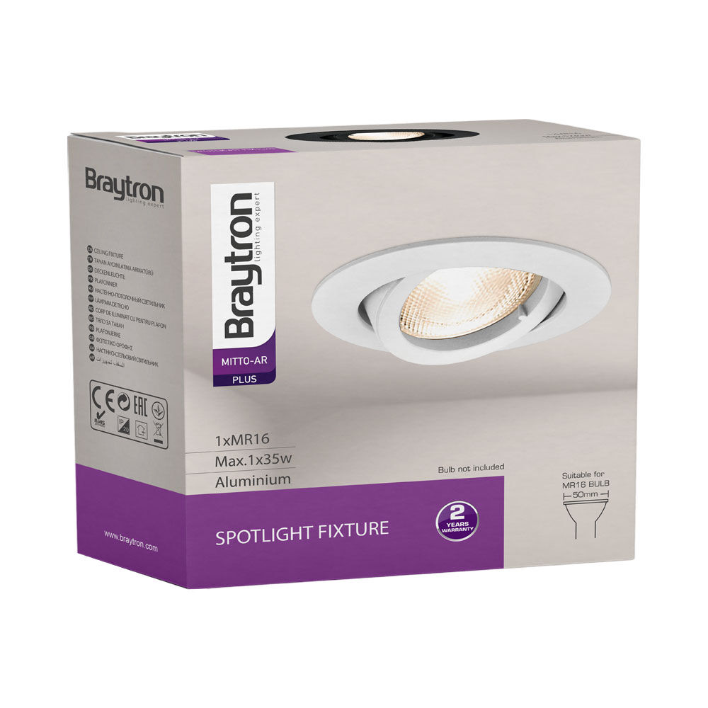 Braytron MITTO ROUND White IP20 Spotlight Fixture