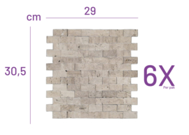 S14 Light Yellow Mix (6x) 3D Steenstrips Travertin 0,53m²