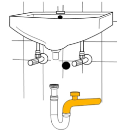 Chroom Muurbuis Haaks met Beluchter Ø32 x 250 mm. U.A.