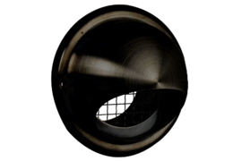 Nedco Buitenrooster Bol + Grof Gaas RVS ZWART Ø125 mm. 62601101