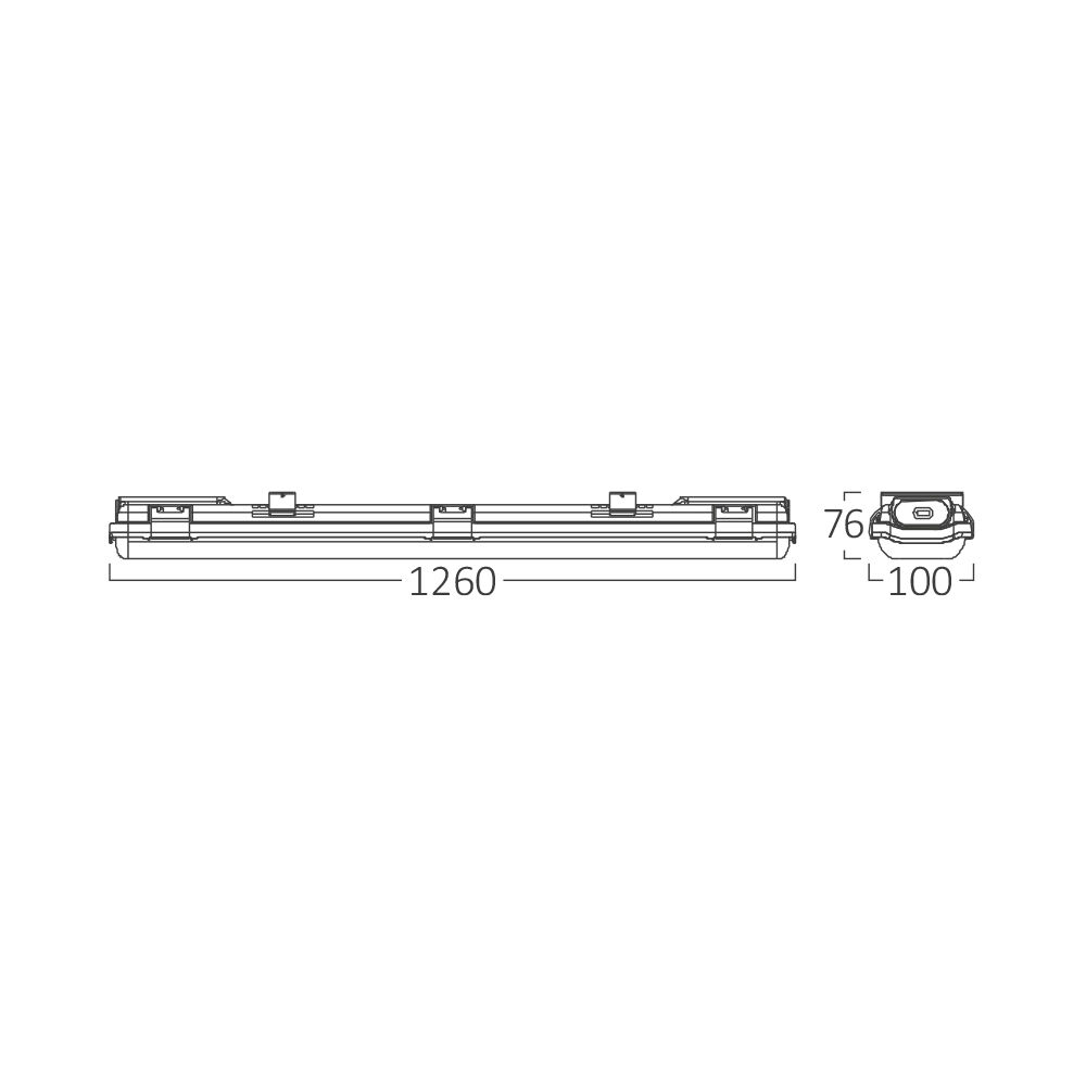 Braytron Led Armatuur 120cm inclusief 2x18W 6400K IP65