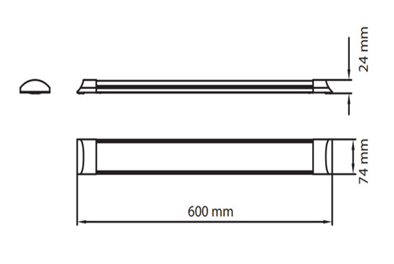 Tetra-18 18W 60cm Led Batten Light 6400K