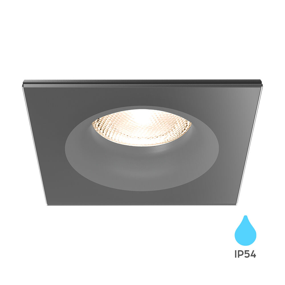 Braytron TETRA SQUARE Black IP54 Downlight For Bathroom