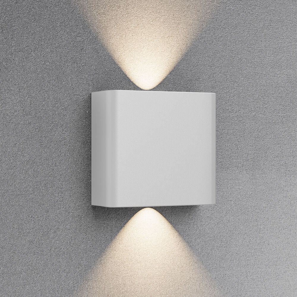Braytron 2x1W Wall Light VECTOR White CCT 3IN1 IP65