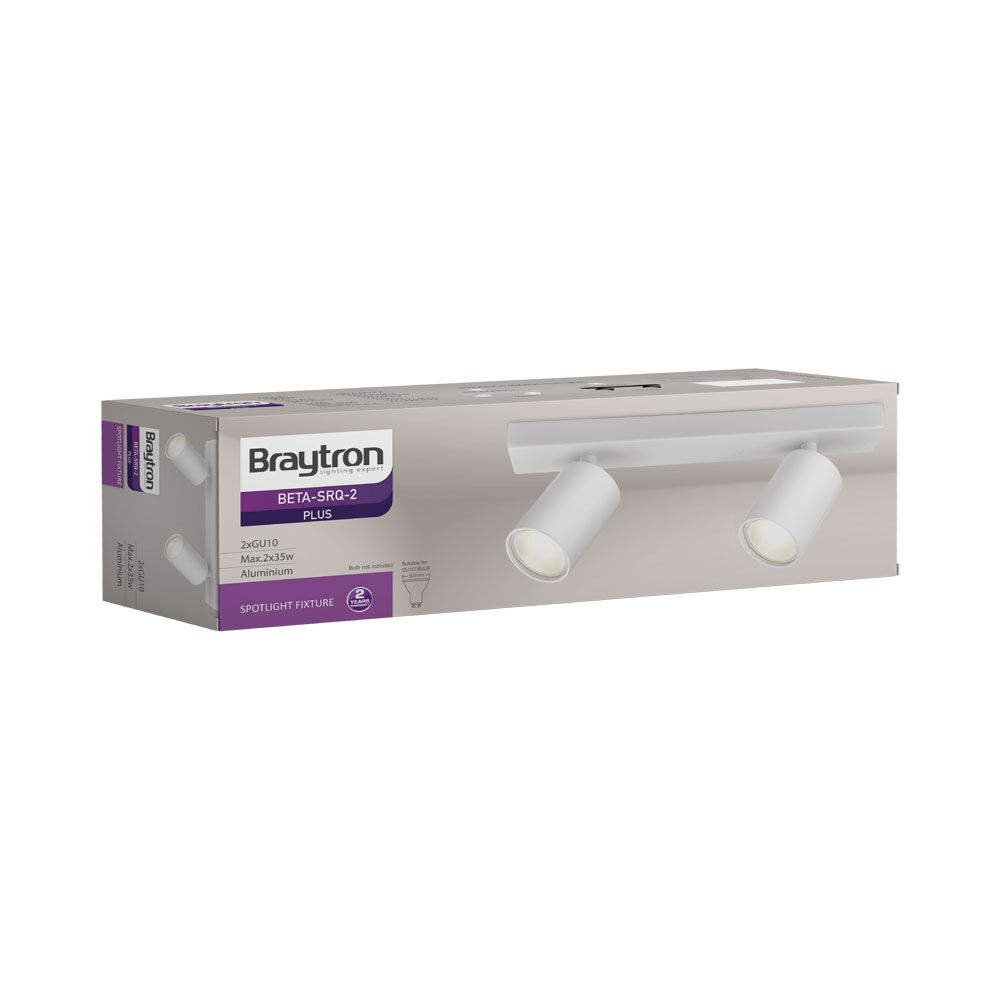 Braytron BETA SRQ-2 White GU10 IP20 Spotlight Fixture