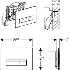 Geberit Bedieningsplaat Sigma40 W-MC Duofresh  115600KQ1