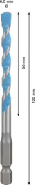 Bosch Expert HEX-9 MultiConstruction Boor 6 x 60 x 100mm 2608900574