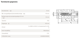 Fischer Constructieplug SXR 8x100 Z 503413