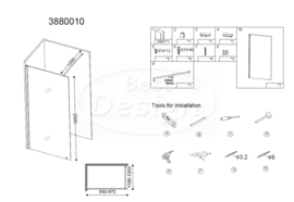 Best Design "Erico 1000" Inloopdouche 95-97cm NANO 8mm Glas