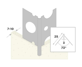 Hoekbeschermer 1040 RVS 300cm (7-10 mm)