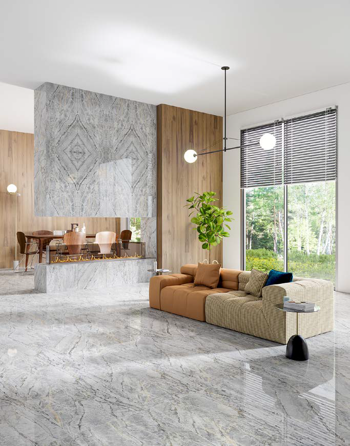 KALE R1149 THUNDER GREY POLISHED Vloertegel 60x120cm