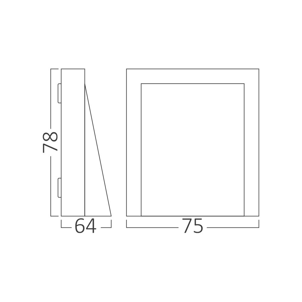 Braytron VEKTA C WL.1 Grey 1x6W 3IN1 IP65 Wall Light