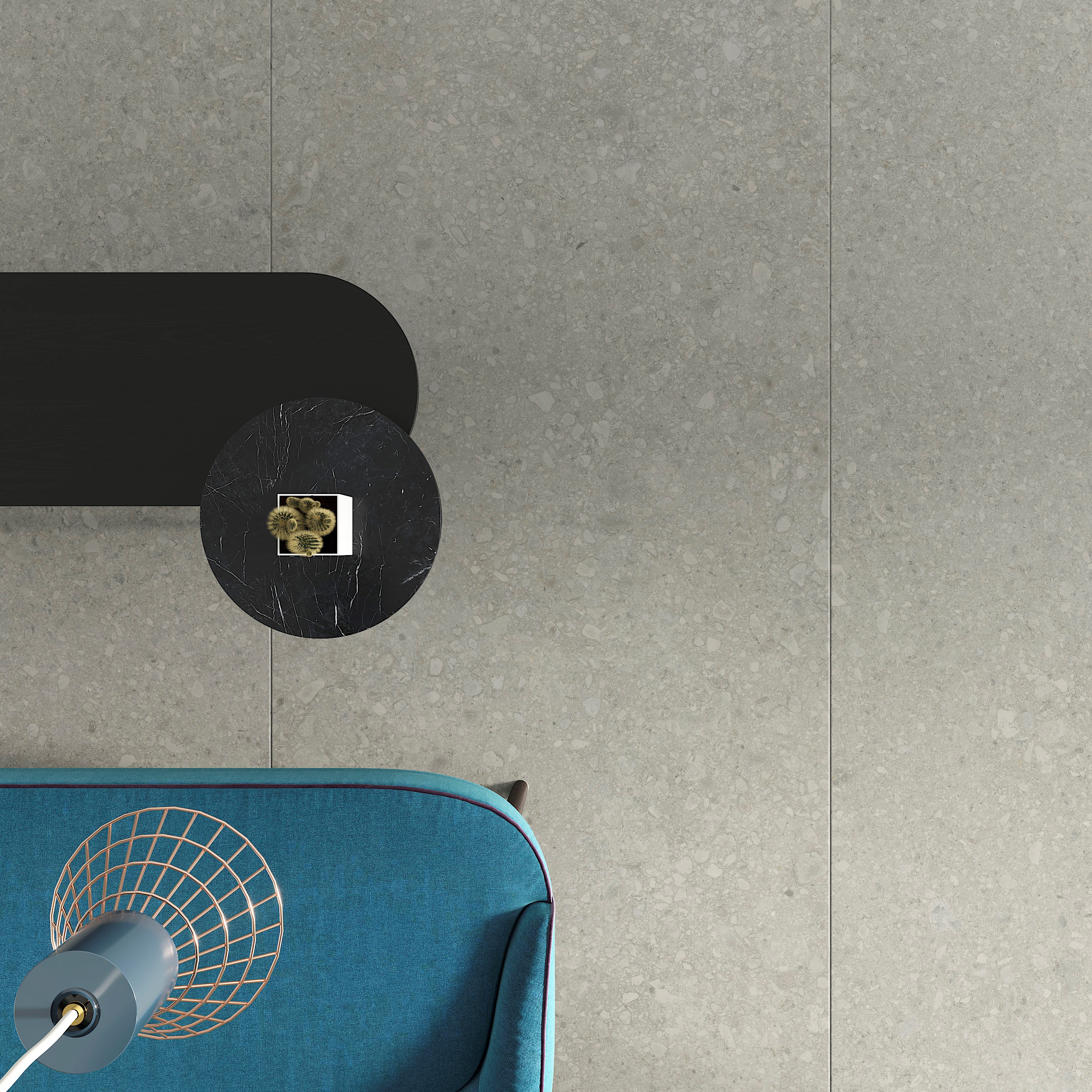 KALE R795 TERRAZZO MULTICOLOR GREY MAT Vloertegel 60x120cm 1.44 P