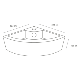 Differnz Hera Hoekfontein Wit 32,5x32,5x12,5cm