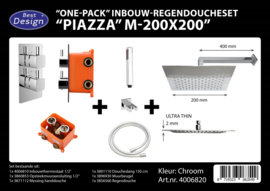 BD Piazza M200x200 One-Pack Inbouw Regendoucheset 4006820